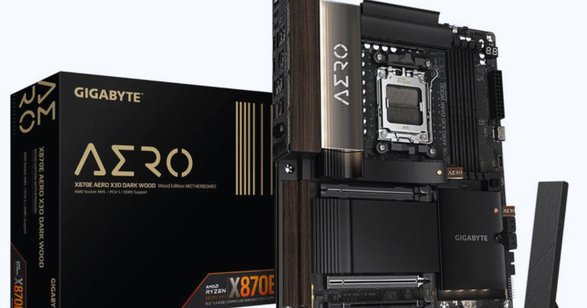 A Gigabyte lança a X870E AERO X3D DARK WOOD